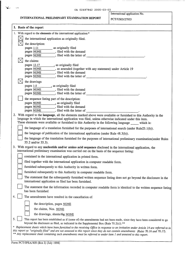 Document de brevet canadien 2497842. PCT 20041203. Image 3 de 5