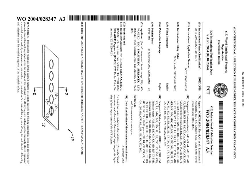 Document de brevet canadien 2499976. Abrégé 20050323. Image 1 de 1
