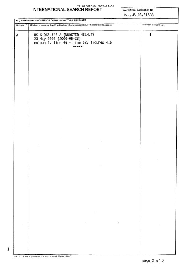 Document de brevet canadien 2501049. PCT 20050404. Image 2 de 5
