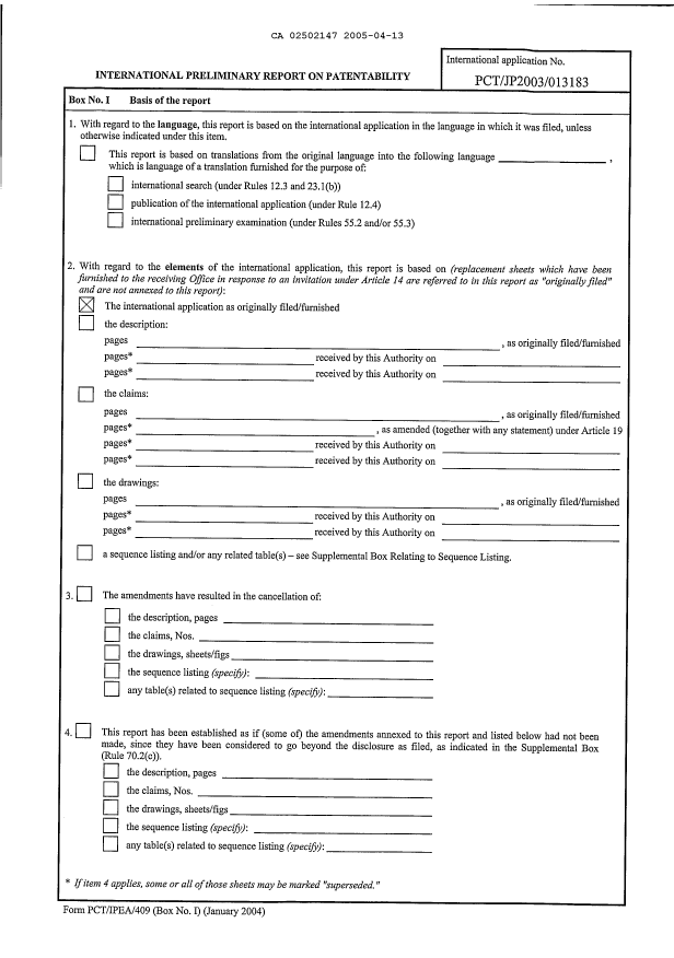 Document de brevet canadien 2502147. PCT 20050413. Image 2 de 5
