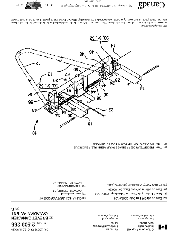 Document de brevet canadien 2503255. Page couverture 20100602. Image 1 de 2