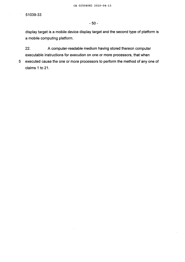 Document de brevet canadien 2504082. Revendications 20091213. Image 4 de 4