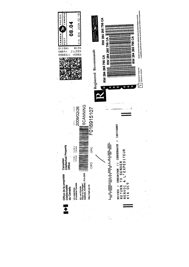 Document de brevet canadien 2505802. Correspondance 20090226. Image 3 de 3