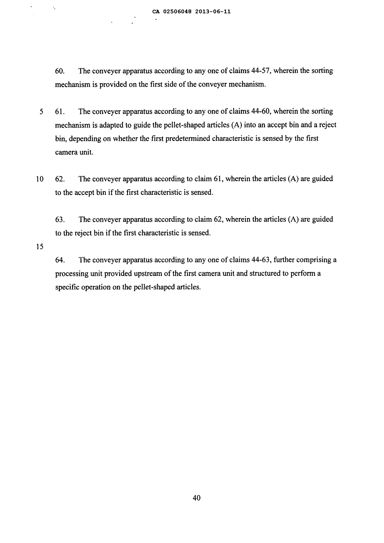 Document de brevet canadien 2506048. Revendications 20121211. Image 11 de 11