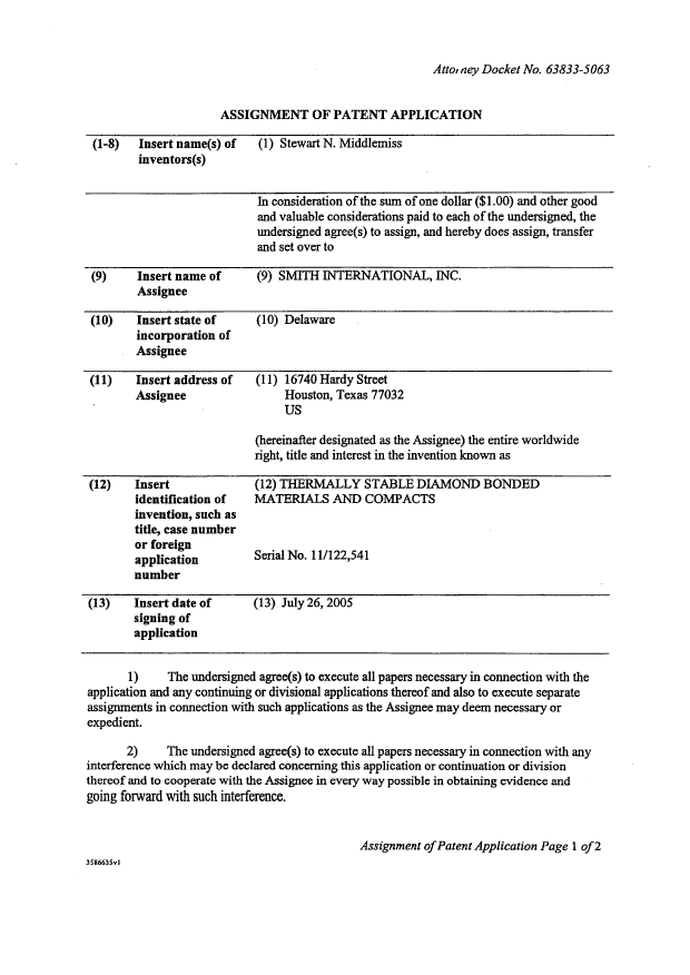 Document de brevet canadien 2506471. Cession 20060505. Image 2 de 3