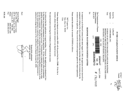 Canadian Patent Document 2506849. Correspondence 20051227. Image 1 of 1