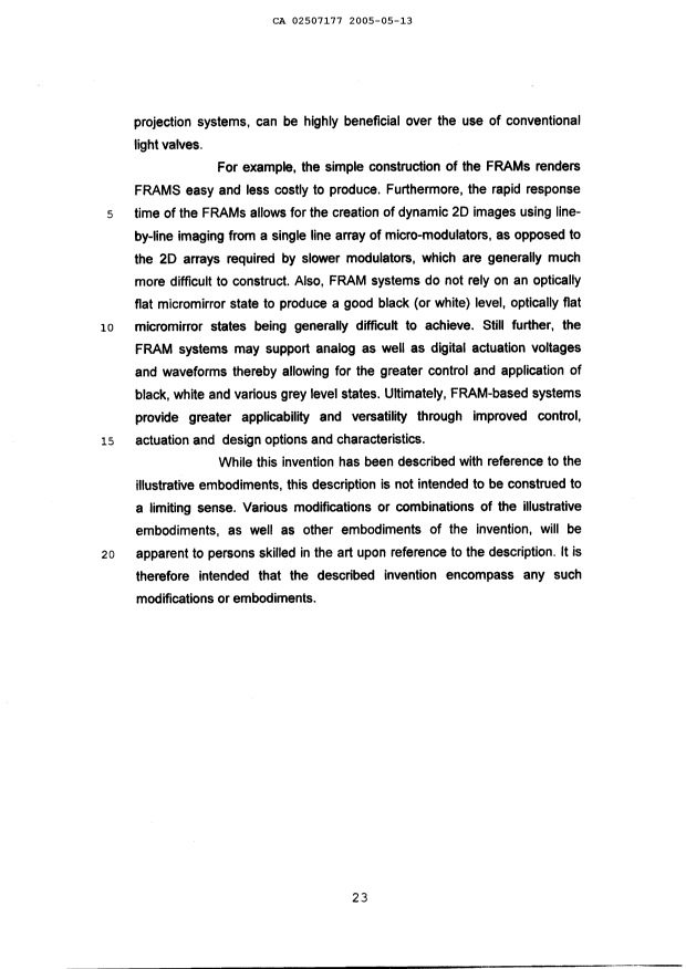 Document de brevet canadien 2507177. Description 20050513. Image 23 de 23