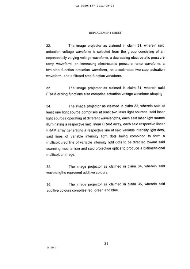 Document de brevet canadien 2507177. Revendications 20110923. Image 7 de 7