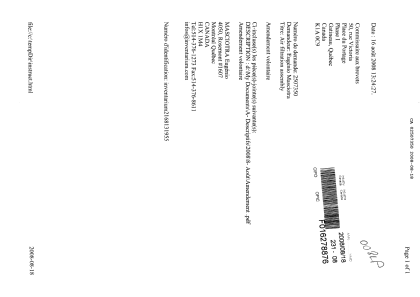 Document de brevet canadien 2507350. Poursuite-Amendment 20080818. Image 1 de 18