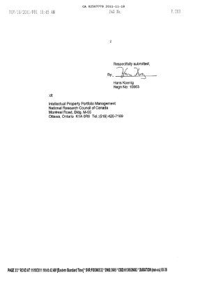 Document de brevet canadien 2507779. Correspondance 20111118. Image 2 de 3
