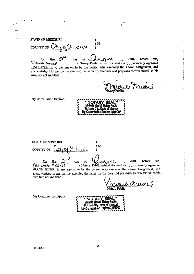 Document de brevet canadien 2508007. Cession 20060710. Image 6 de 6