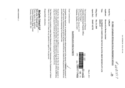 Canadian Patent Document 2508239. Fees 20110504. Image 1 of 1