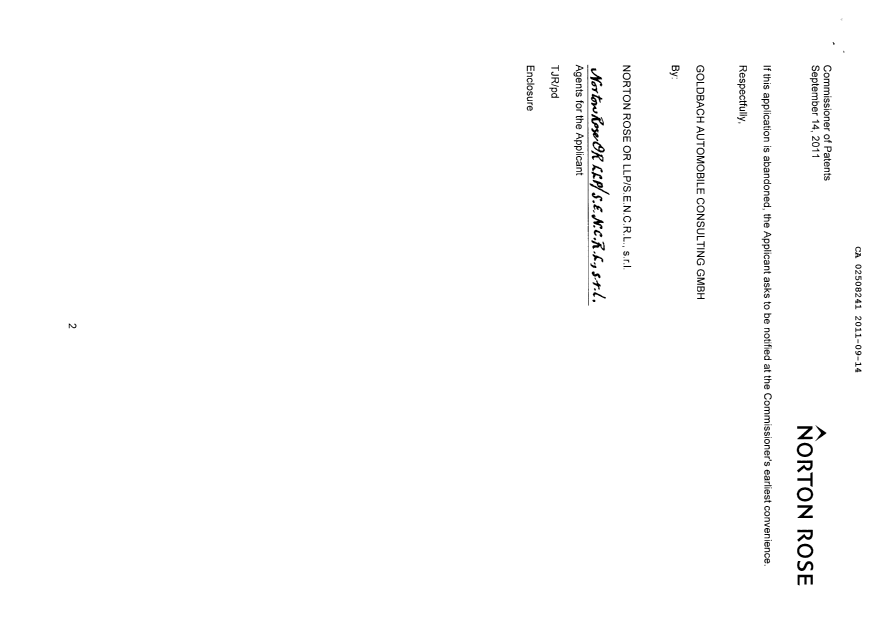 Canadian Patent Document 2508241. Correspondence 20110914. Image 2 of 3