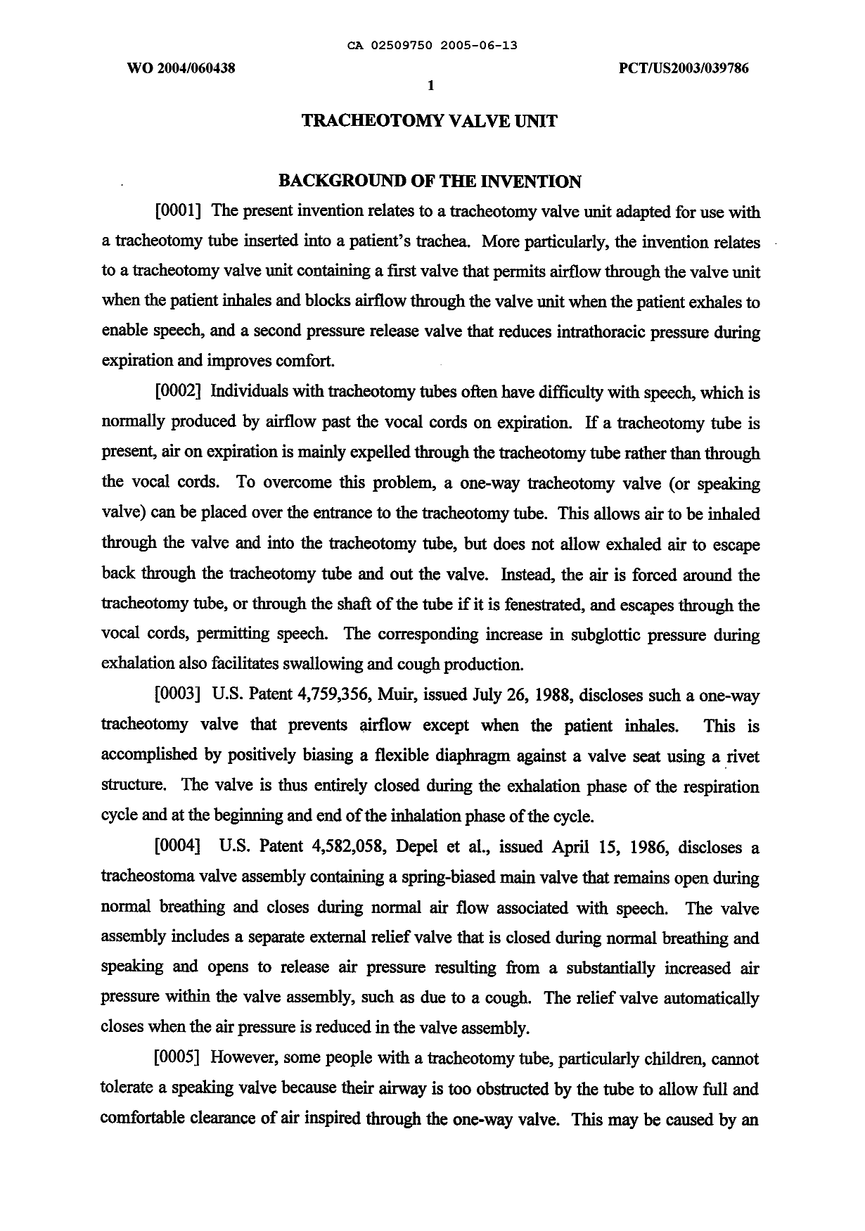 Document de brevet canadien 2509750. Description 20050613. Image 1 de 13