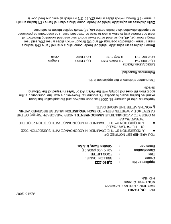 Document de brevet canadien 2510222. Poursuite-Amendment 20070405. Image 1 de 3