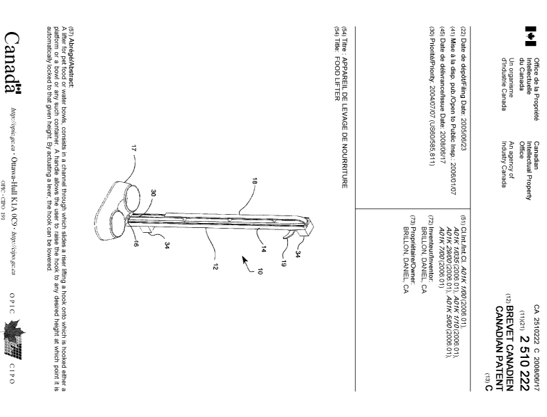 Canadian Patent Document 2510222. Cover Page 20080526. Image 1 of 1