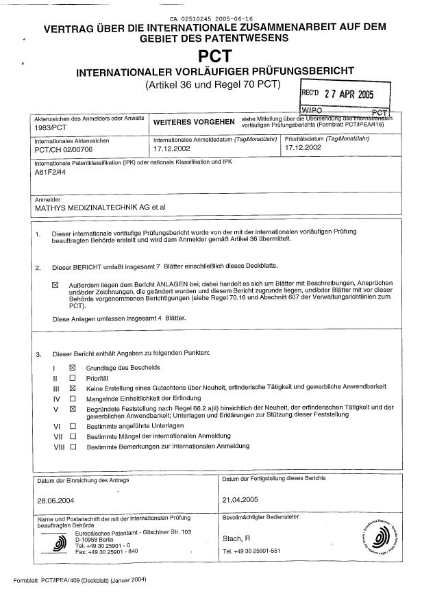 Document de brevet canadien 2510245. PCT 20050616. Image 2 de 14