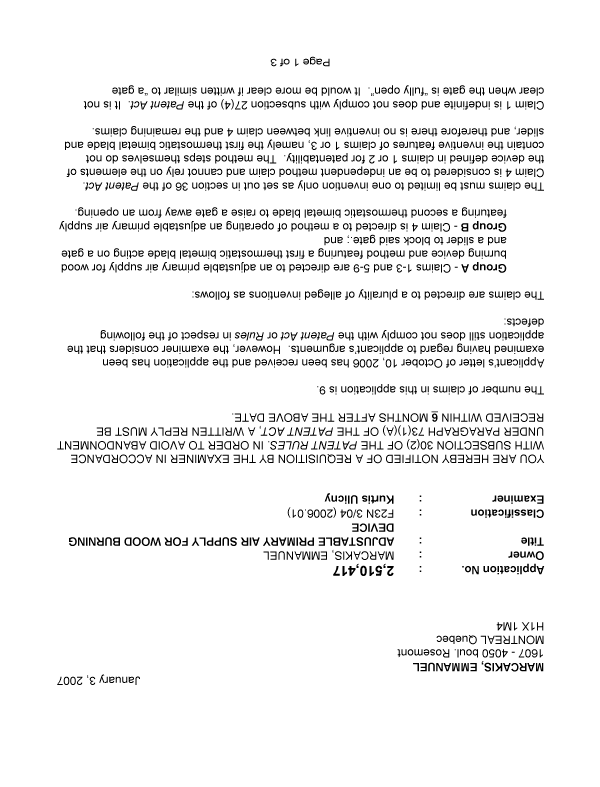 Document de brevet canadien 2510417. Poursuite-Amendment 20070103. Image 1 de 3