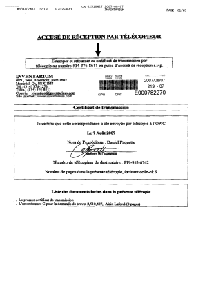Document de brevet canadien 2510427. Poursuite-Amendment 20061207. Image 9 de 9