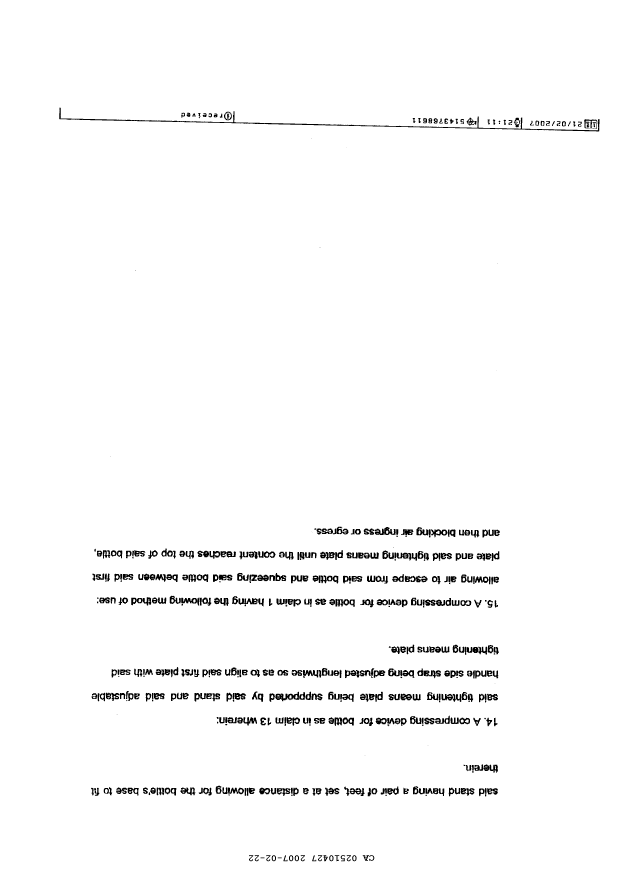 Document de brevet canadien 2510427. Revendications 20061222. Image 4 de 4