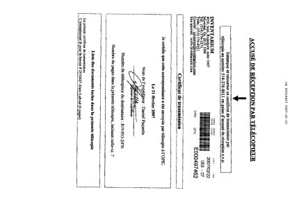 Document de brevet canadien 2510427. Poursuite-Amendment 20061222. Image 7 de 7