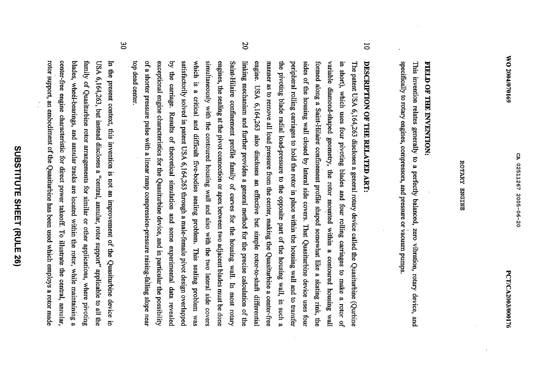 Document de brevet canadien 2511267. Description 20041220. Image 1 de 17