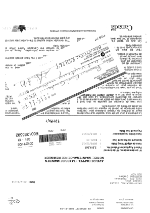 Document de brevet canadien 2511267. Taxes 20111226. Image 1 de 1