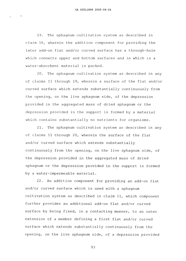 Document de brevet canadien 2511896. Revendications 20050624. Image 5 de 6