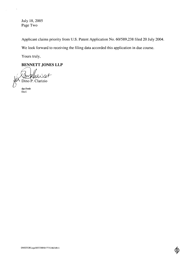 Document de brevet canadien 2512313. Cession 20050718. Image 2 de 7