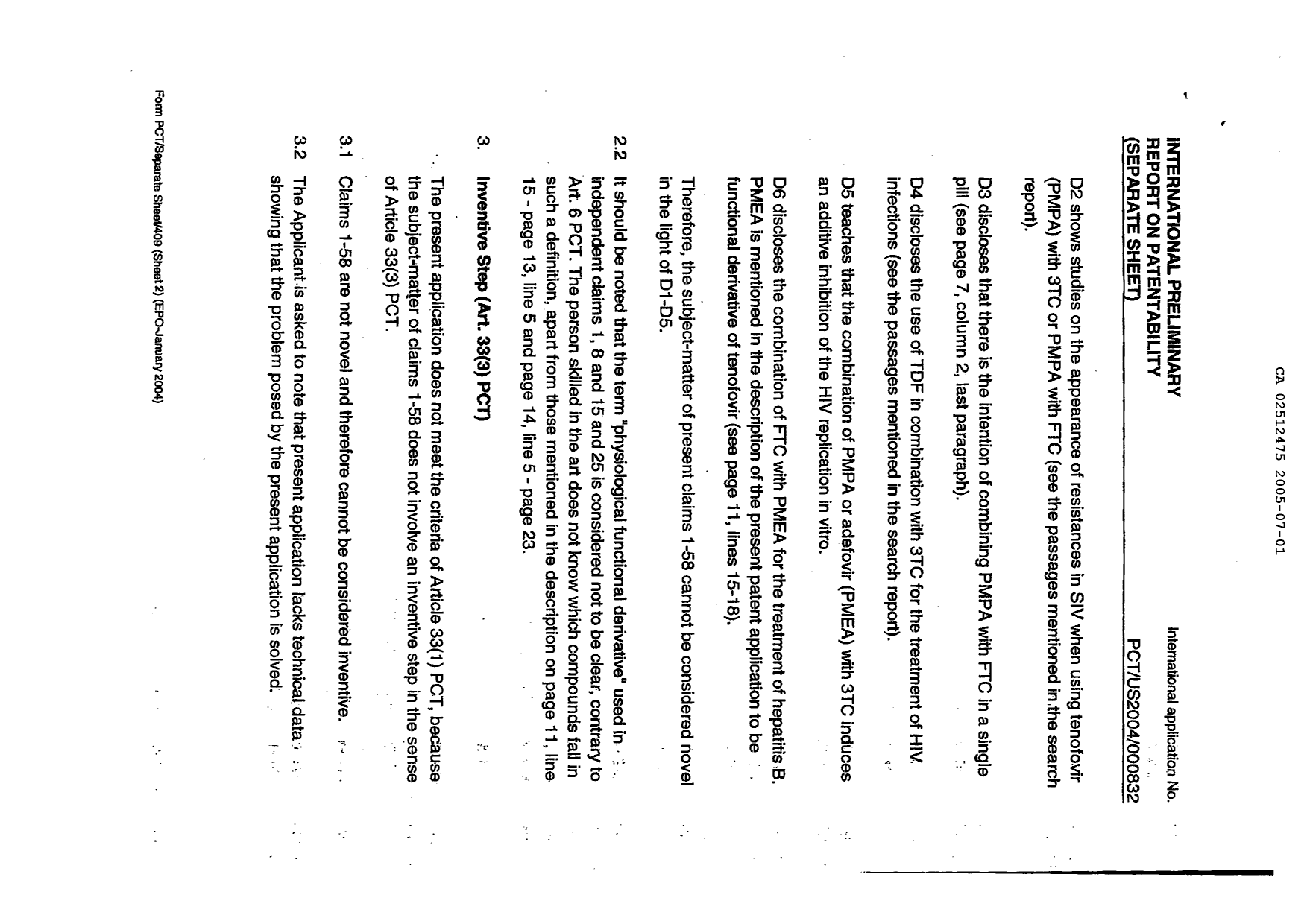 Canadian Patent Document 2512475. PCT 20041201. Image 6 of 7