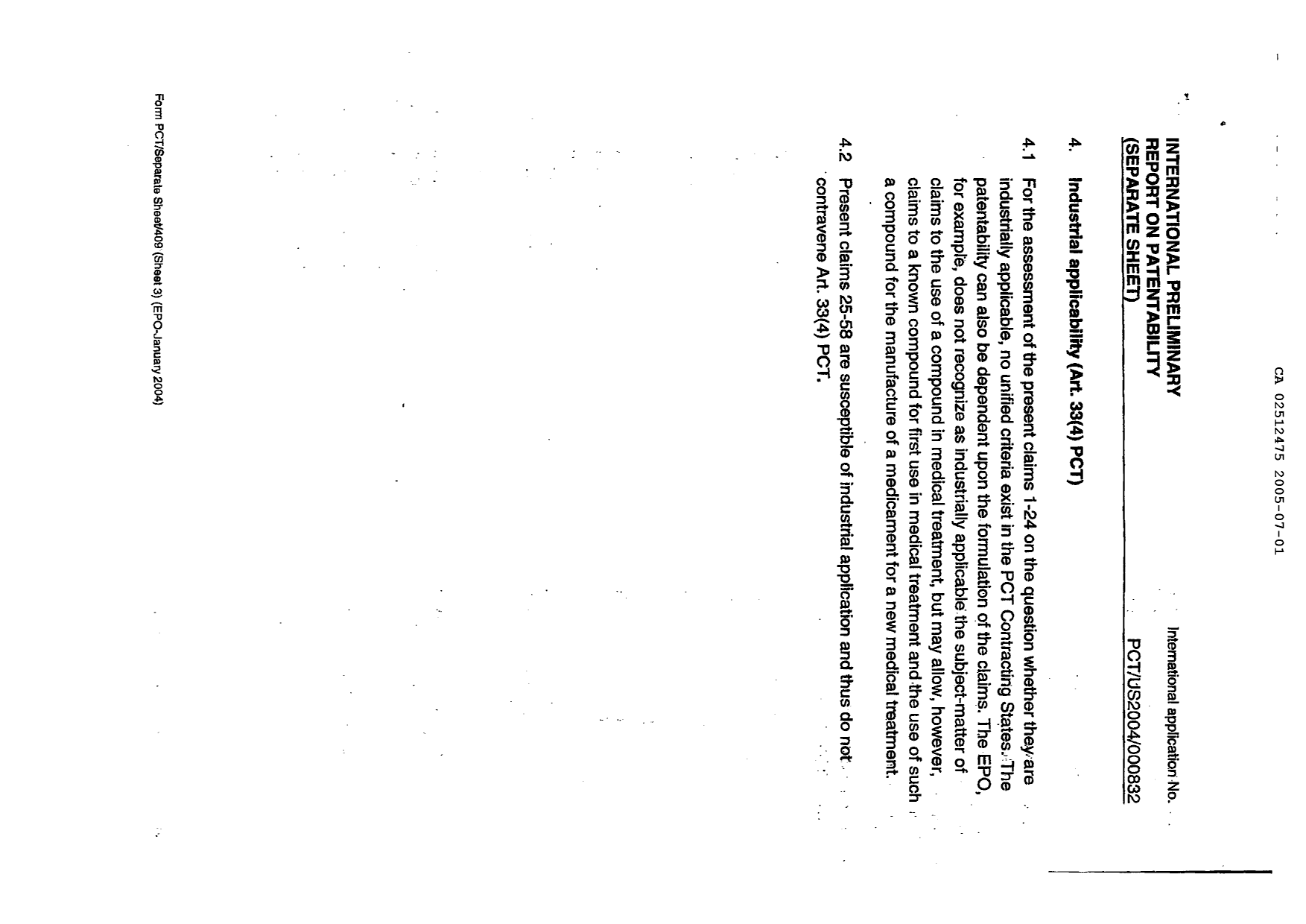 Document de brevet canadien 2512475. PCT 20041201. Image 7 de 7