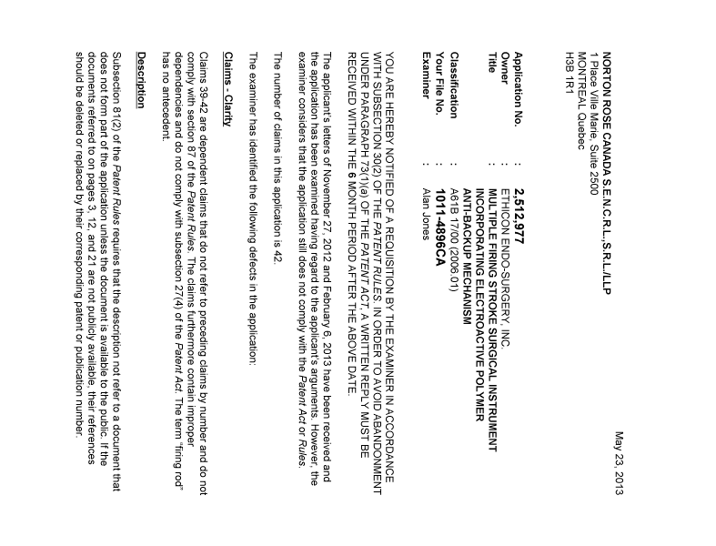 Canadian Patent Document 2512977. Prosecution-Amendment 20121223. Image 1 of 2