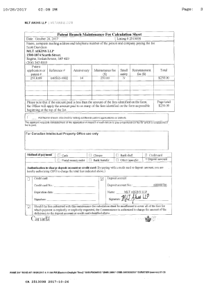 Canadian Patent Document 2513098. Maintenance Fee Payment 20171026. Image 3 of 3