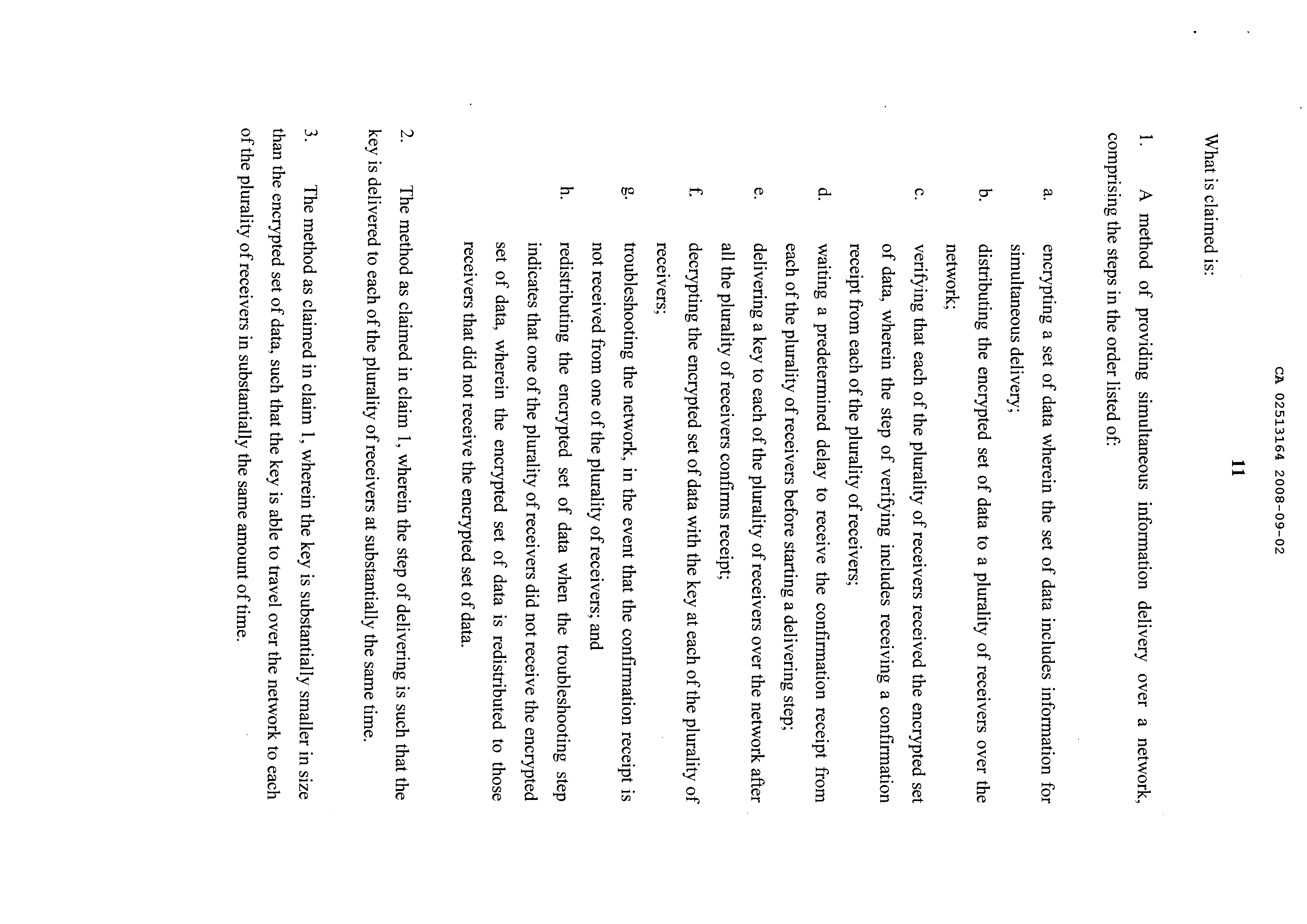 Canadian Patent Document 2513164. Claims 20071202. Image 1 of 7