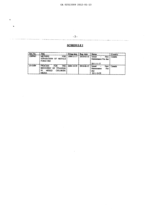 Document de brevet canadien 2513309. Cession 20120113. Image 6 de 6