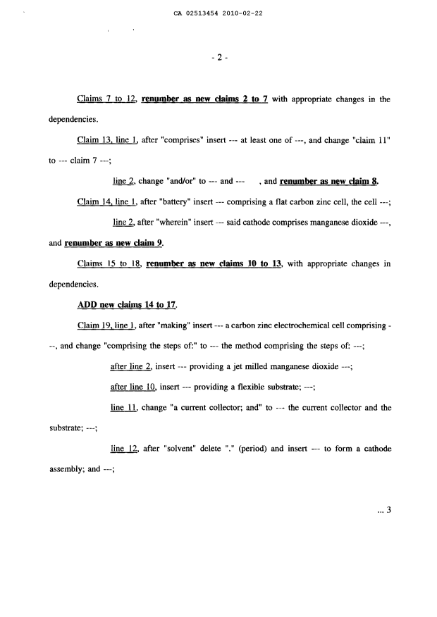 Document de brevet canadien 2513454. Poursuite-Amendment 20100222. Image 2 de 10