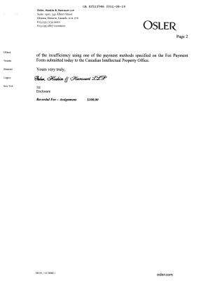 Document de brevet canadien 2513746. Cession 20101219. Image 2 de 12