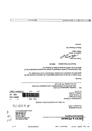 Canadian Patent Document 2513906. Prosecution-Amendment 20041204. Image 1 of 1