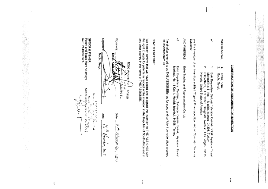 Canadian Patent Document 2514019. Assignment 20061024. Image 2 of 2