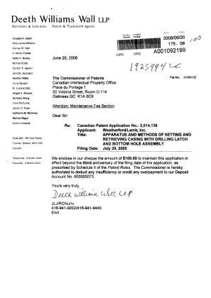 Canadian Patent Document 2514136. Fees 20080620. Image 1 of 1