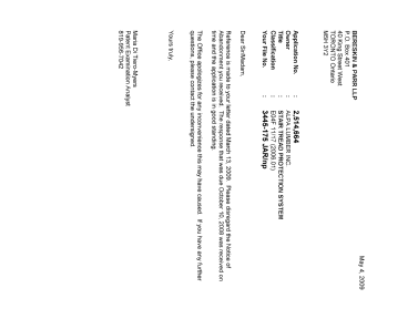 Canadian Patent Document 2514664. Correspondence 20090504. Image 1 of 1