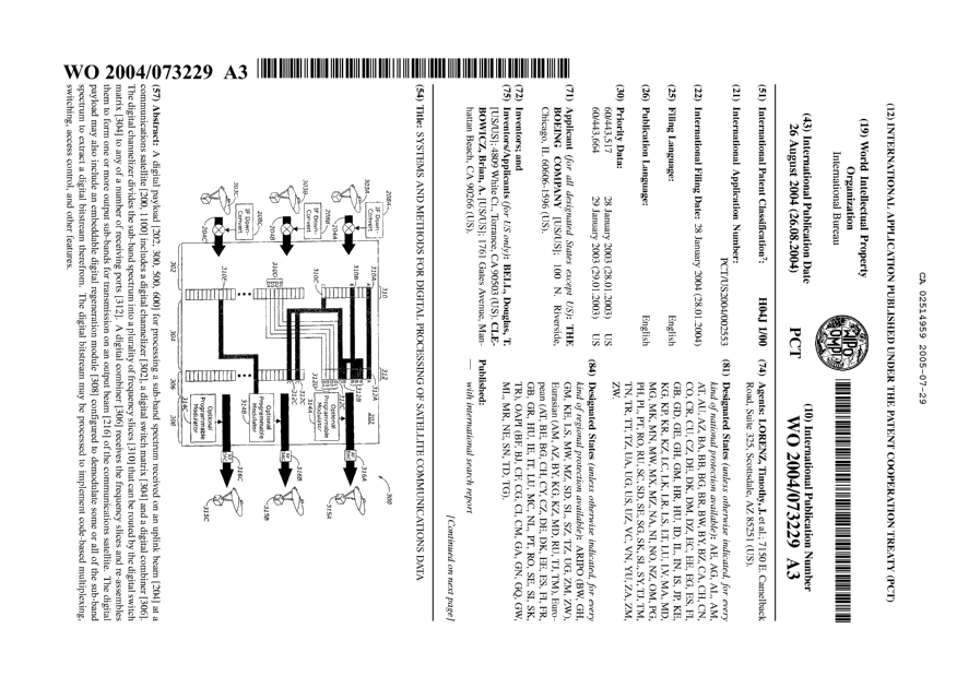 Canadian Patent Document 2514959. Abstract 20050729. Image 1 of 2