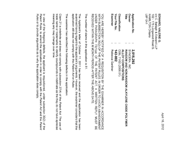 Canadian Patent Document 2515292. Prosecution-Amendment 20120416. Image 1 of 2