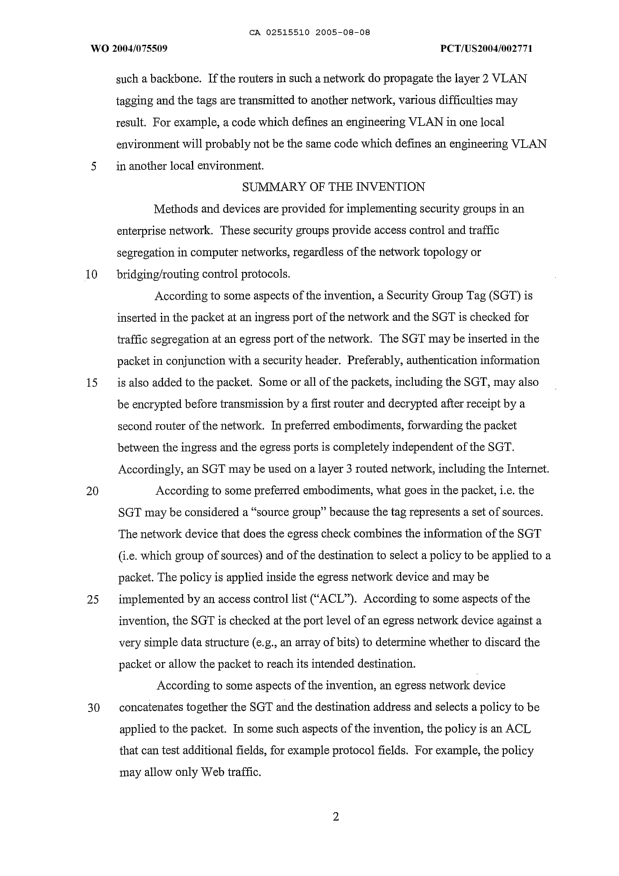 Document de brevet canadien 2515510. Description 20050808. Image 2 de 21