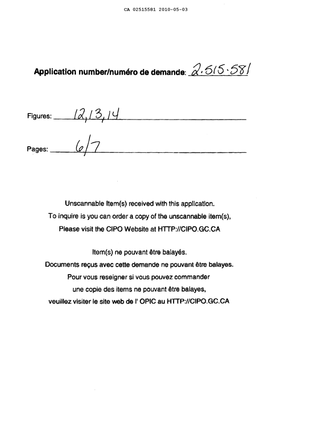 Canadian Patent Document 2515581. Drawings 20091203. Image 1 of 7