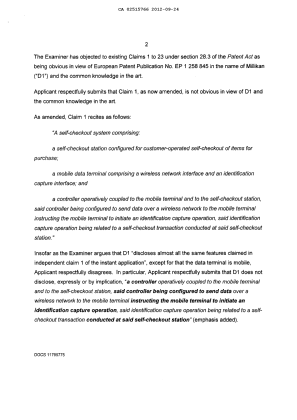 Canadian Patent Document 2515766. Prosecution-Amendment 20120924. Image 2 of 17