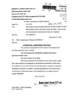 Document de brevet canadien 2517955. Cession 20060929. Image 1 de 4