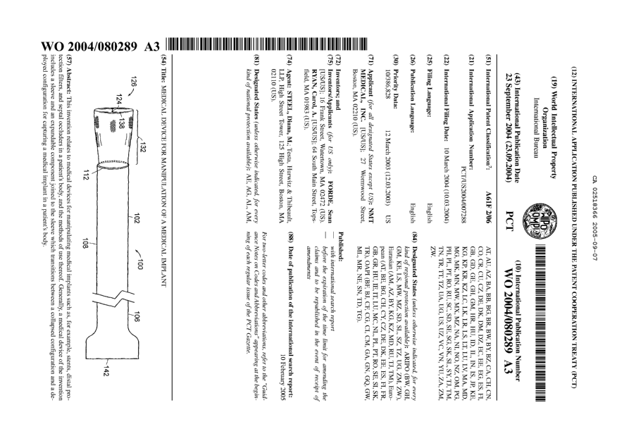 Document de brevet canadien 2518366. Abrégé 20041207. Image 1 de 1