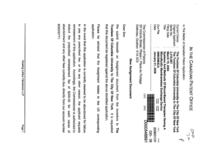 Document de brevet canadien 2518667. Cession 20051231. Image 1 de 9