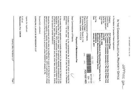 Document de brevet canadien 2518667. Taxes 20101220. Image 1 de 1